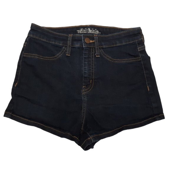 wild fable Pants - Wild Fable Booty Shorts Size 4 Blue Denim High Rise Stretch Dark Wash Womens